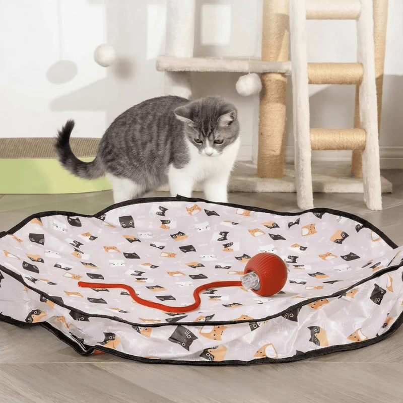 Tapis de Jeu Interactif pour Chat avec Balle Motorisée 70 cm