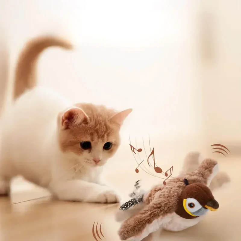 Oiseau Interactif Battant Rechargeable pour Chat