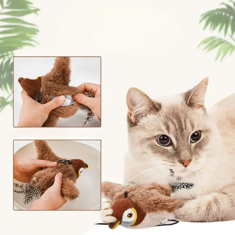 Oiseau Interactif Battant Rechargeable pour Chat