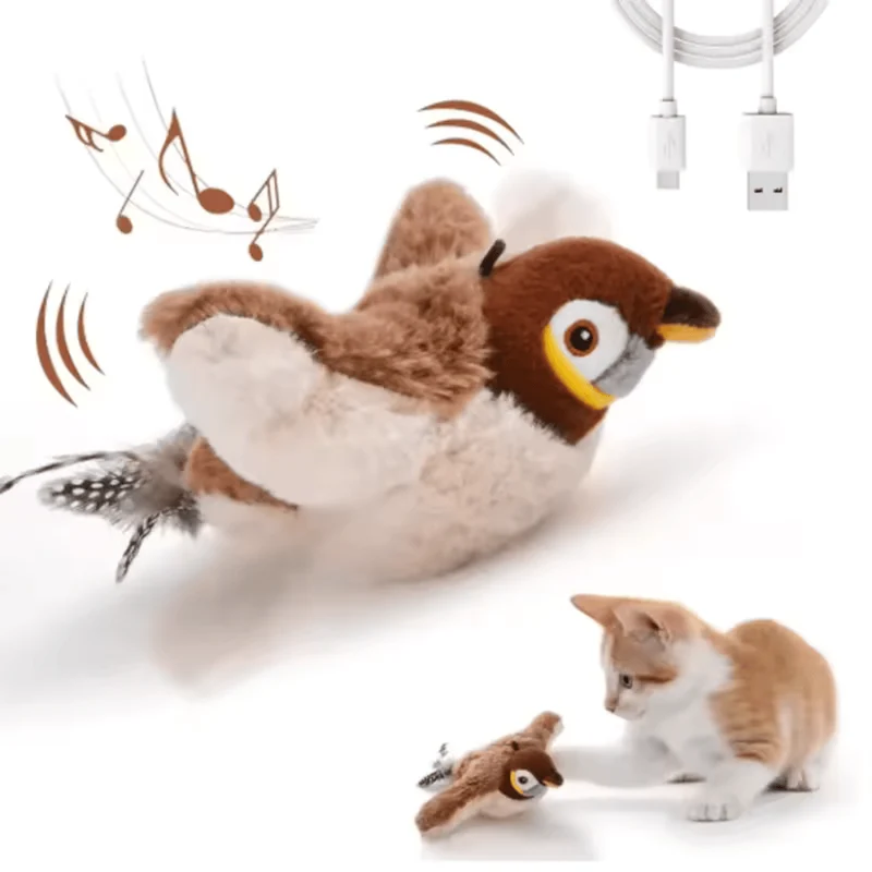 Oiseau Interactif Battant Rechargeable pour Chat