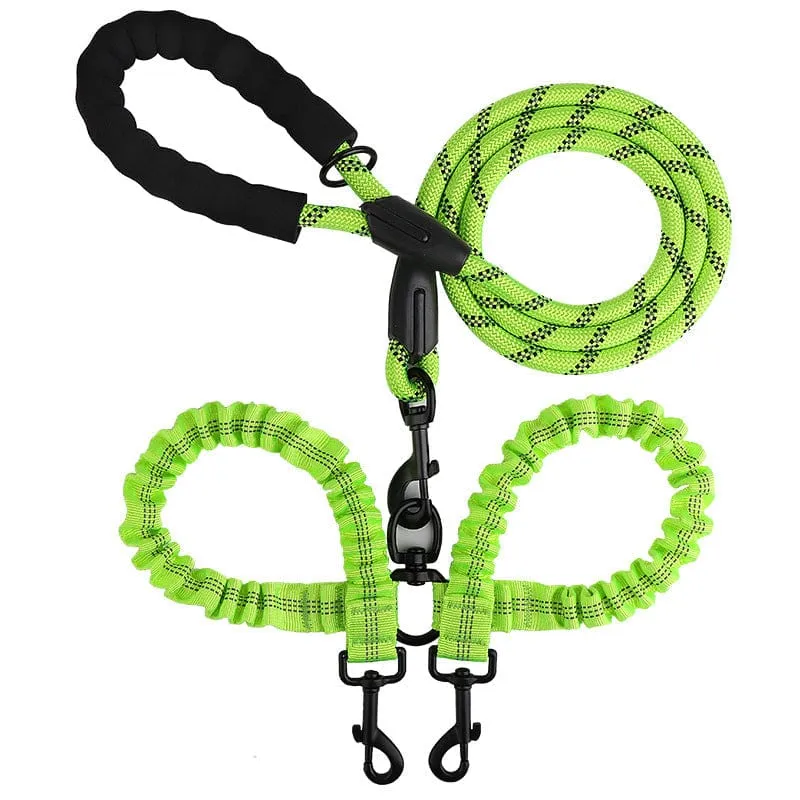 Laisse Double 2-en-1 pour Chien avec Rotule 360°