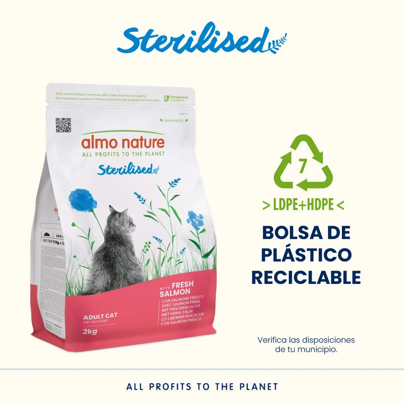 Almo Nature Adult Sterilised Salmón Fresco Pienso para Gatos