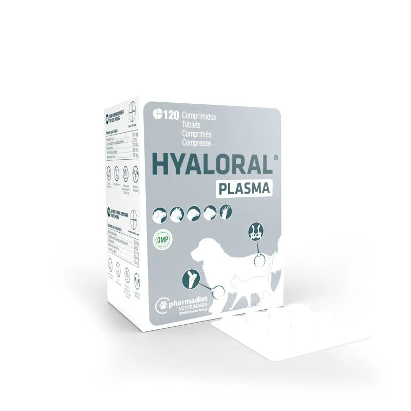 HYALORAL PLASMA PARA PERROS Y GATOS 120 COMPRIMIDOS