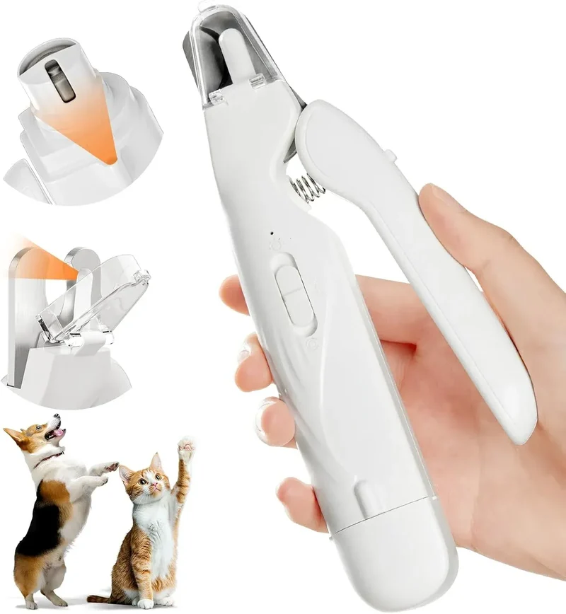 Coupe Griffes Électrique 2-en-1 LED pour Chien et Chat