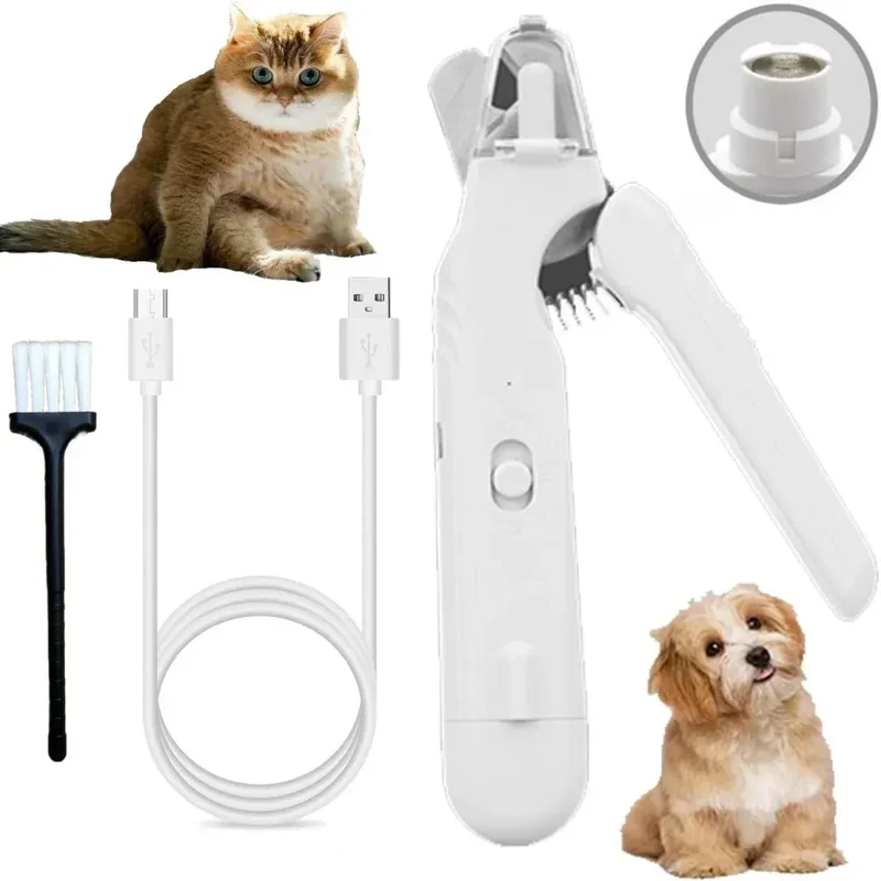 Coupe Griffes Électrique 2-en-1 LED pour Chien et Chat