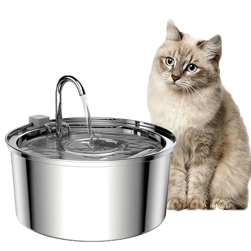 Fontaine à Eau Automatique 3,2L en Acier Inoxydable