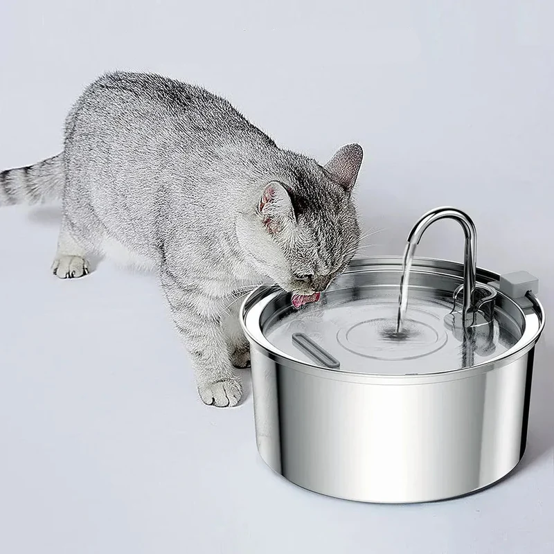 Fontaine à Eau Automatique 3,2L en Acier Inoxydable