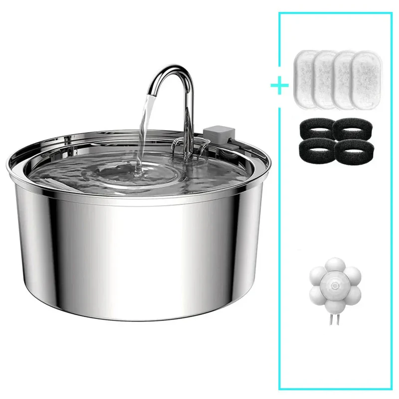 Fontaine à Eau Automatique 3,2L en Acier Inoxydable