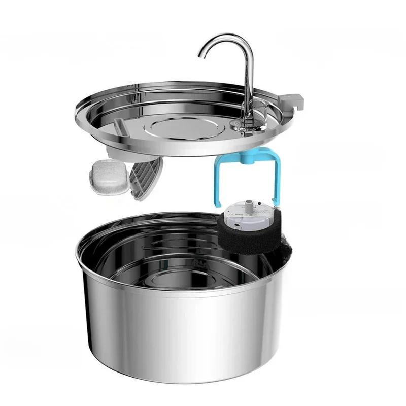 Fontaine à Eau Automatique 3,2L en Acier Inoxydable