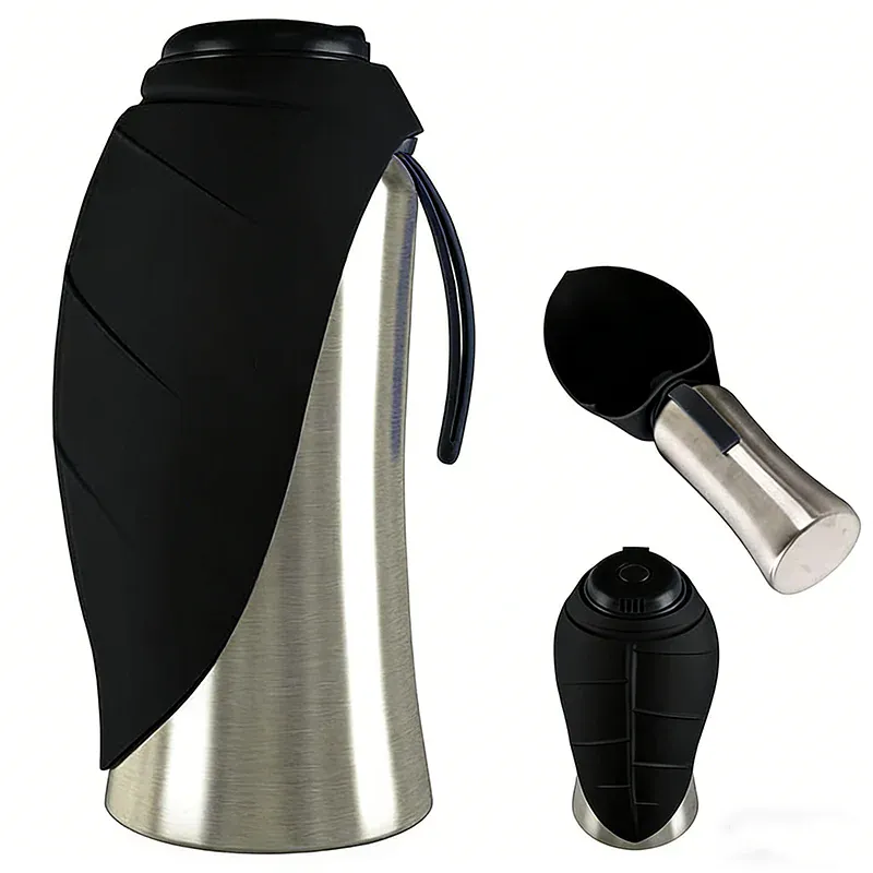 Gourde de Voyage pour Chien en Acier Inoxydable Pliable