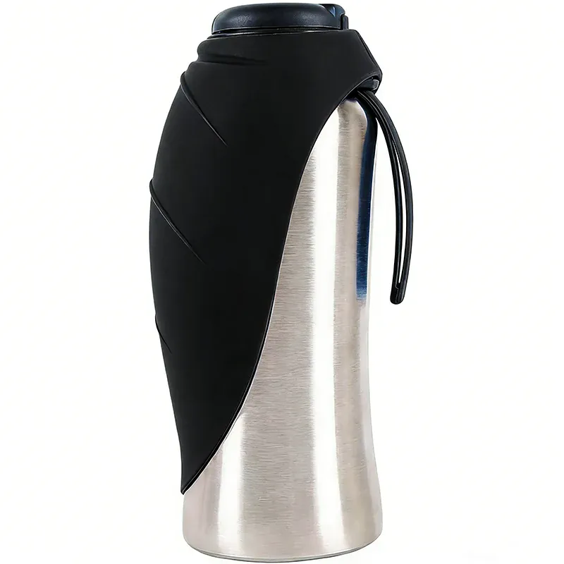 Gourde de Voyage pour Chien en Acier Inoxydable Pliable
