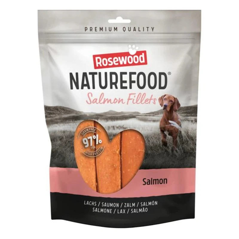 Rosewood Salmon Fillet Strips Snack Blando para Perros Grandes 400g