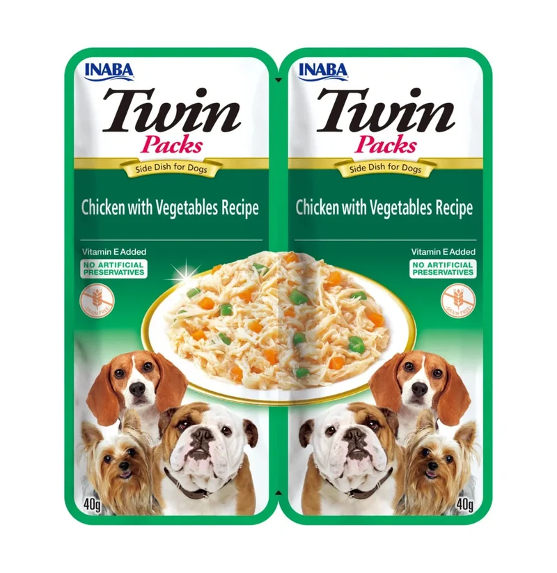 Churu Twin Pack Pollo Guiso de Verduras y Caldo de Pollo para Perros
