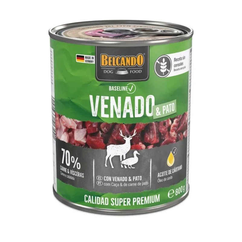LATAS COMIDA HUMEDA PERRO BELCANDO VENADO Y PATO 6 X 800 G