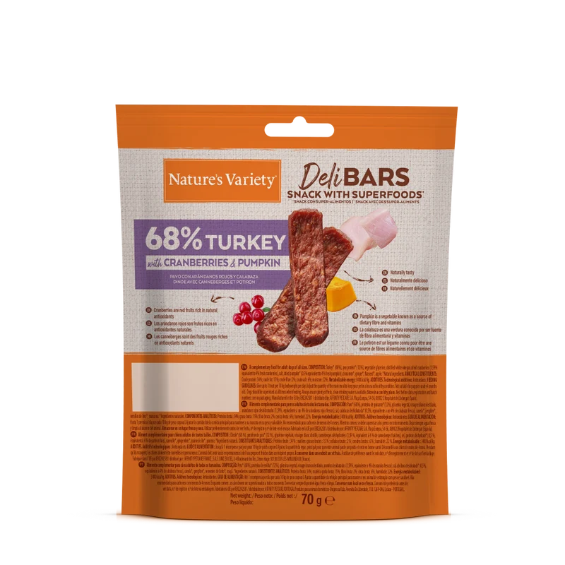 Nature's Variety DeliBars Superfood Pavo Snack para Perros