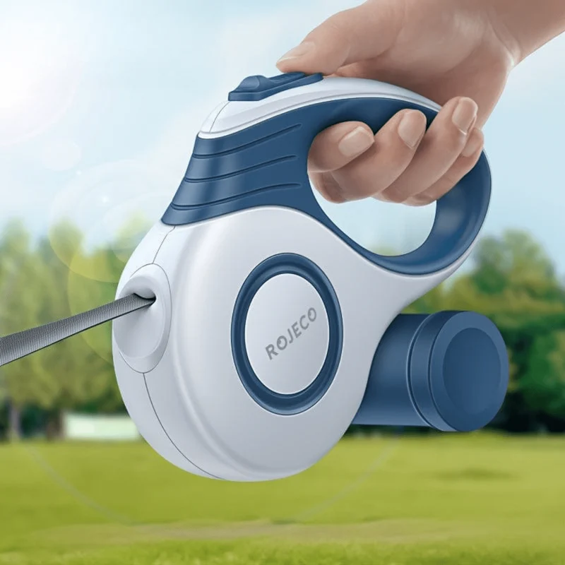 Laisse extensible pour chien avec motif géométrique