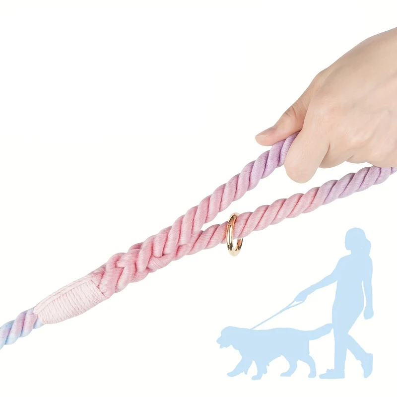 Laisse tressée multicolore pour chien – 1,52 m avec mousqueton rotatif 360°