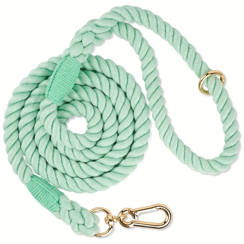 Laisse tressée multicolore pour chien – 1,52 m avec mousqueton rotatif 360°