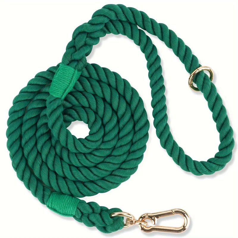 Laisse tressée multicolore pour chien – 1,52 m avec mousqueton rotatif 360°