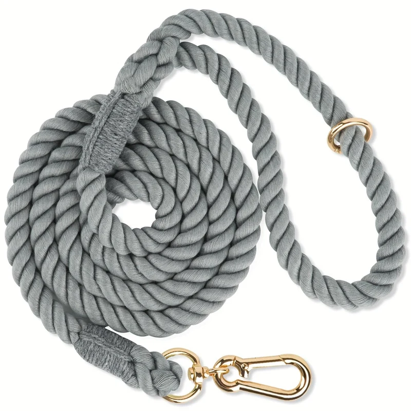 Laisse tressée multicolore pour chien – 1,52 m avec mousqueton rotatif 360°