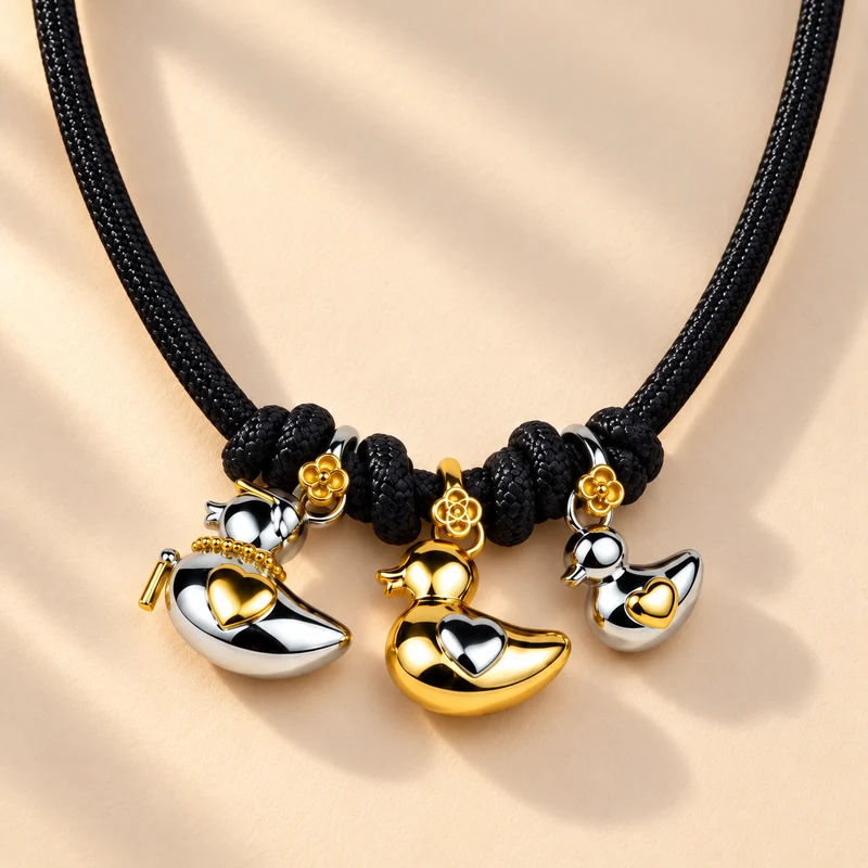 Collar elástico Patitos de Plata 925
