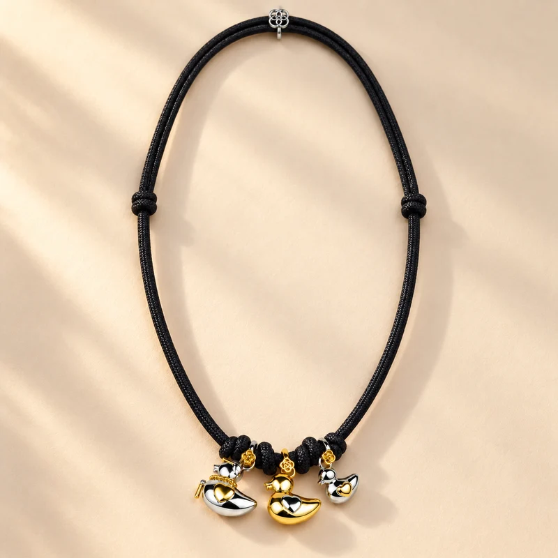 Collar elástico Patitos de Plata 925