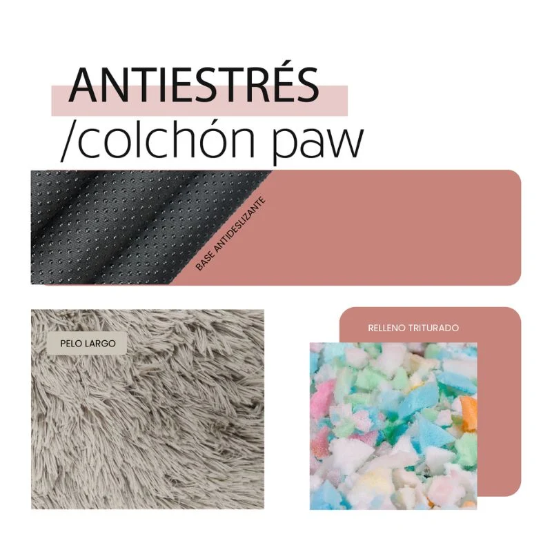 COLCHON ANTIESTRES PERROS YAGU GRIS 80 X 60 X 12 CM