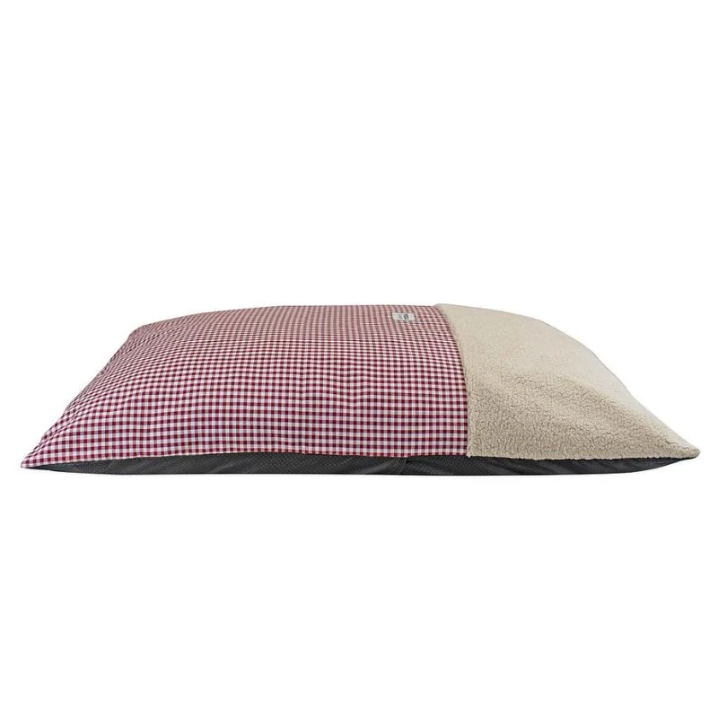 COLCHON DESENFUNDABLE PERROS VICHY GRANATE BORREGUILLO 100 X 70 CM