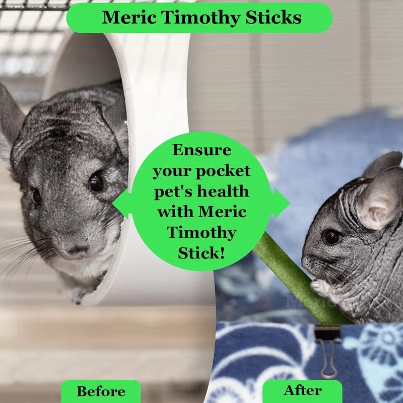 Meric Timothy Sticks, varillas en polvo de hierba timoteo de alta fibra, promueve la higiene dental y apoya la salud digestiva, 20 unidades.