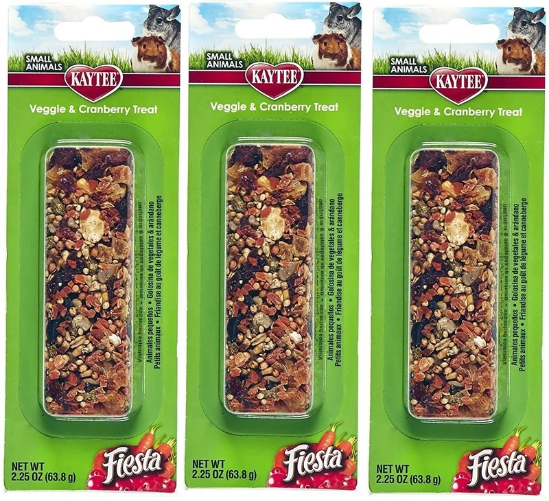 Kaytee Fiesta Veggie Cranberry Treat Stick para animales pequeños (Rabbits, Cobayas, Chinchillas, Hámsters, Gerbils, Ratones y Ratas)