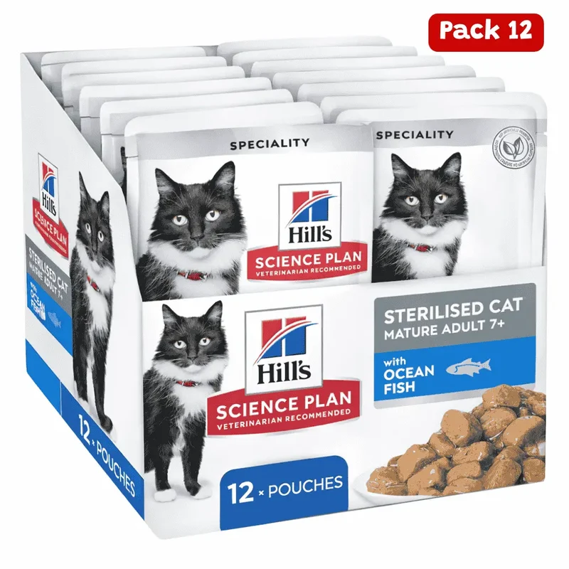Hill's Science Plan Sterilised Mature Adult Pack 12x85 g Húmeda para Gatos
