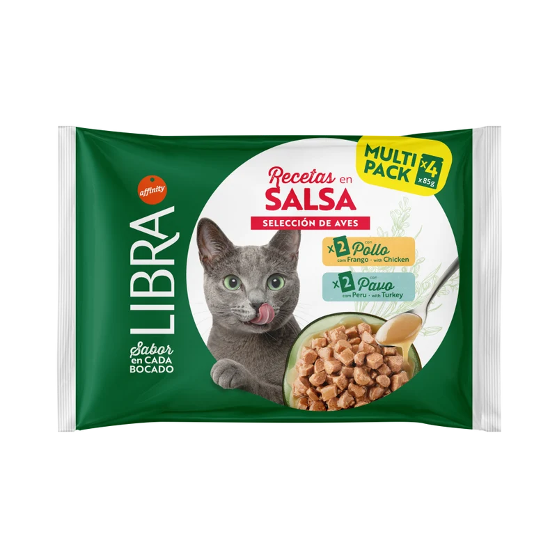Libra Paté en Salsa de Pollo y Pavo Comida Húmeda para Gatos