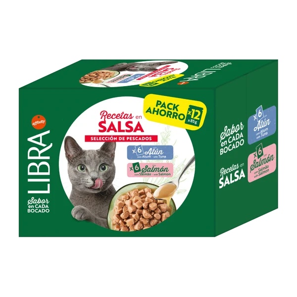 Libra Paté en Salsa de Salmón y Atún Comida Húmeda para Gatos