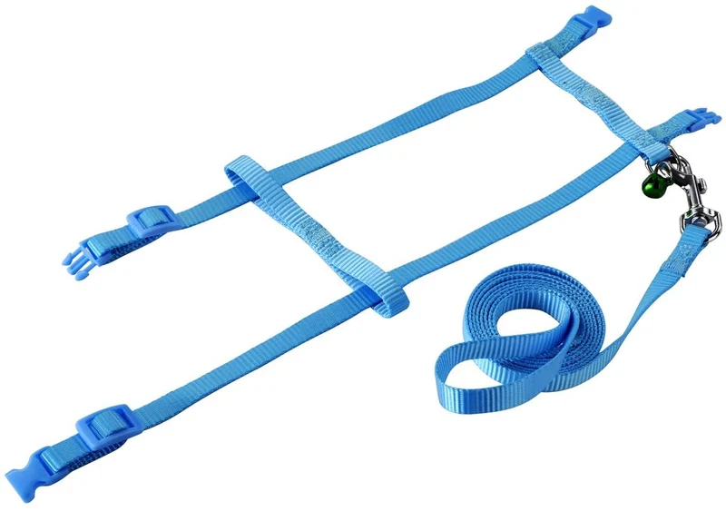 PERSUPER - 2 Pack de arnés de conejo para mascotas para nailon suave, corredores, corredores, arnés de correr con campana segura para conejo, gato, gato, hurón, cachorro y otros animales pequeños