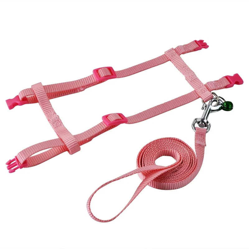 PERSUPER - 2 Pack de arnés de conejo para mascotas para nailon suave, corredores, corredores, arnés de correr con campana segura para conejo, gato, gato, hurón, cachorro y otros animales pequeños