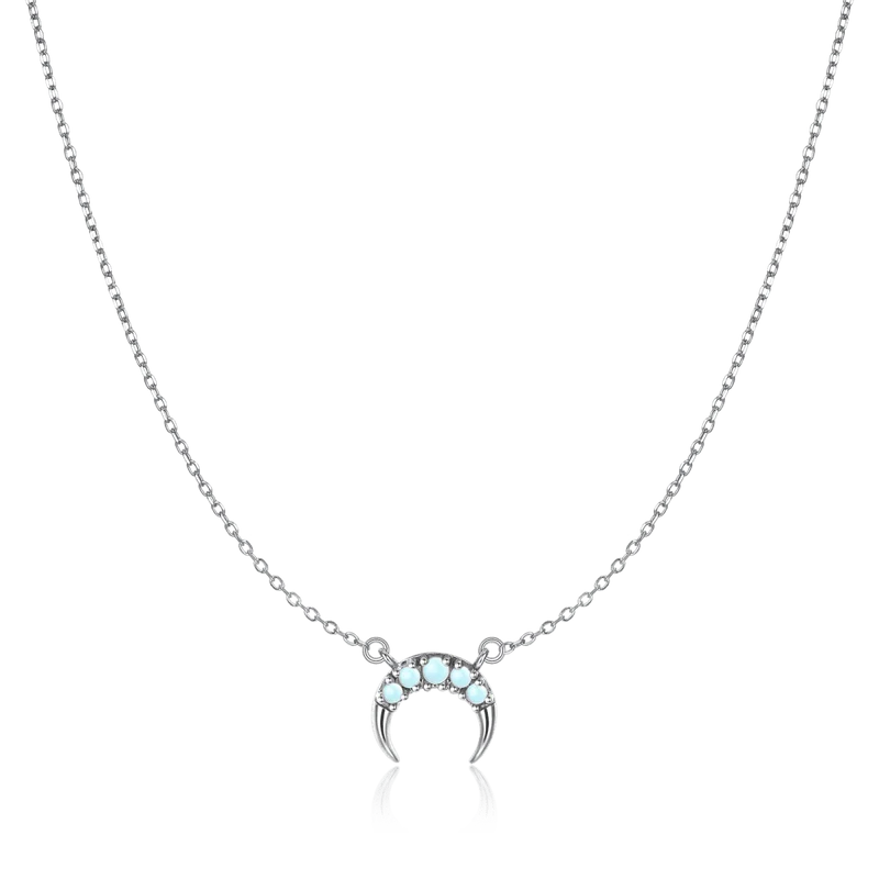 Collar Media Luna Cristal
