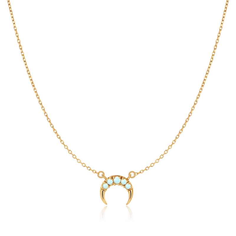 Collar Media Luna Cristal
