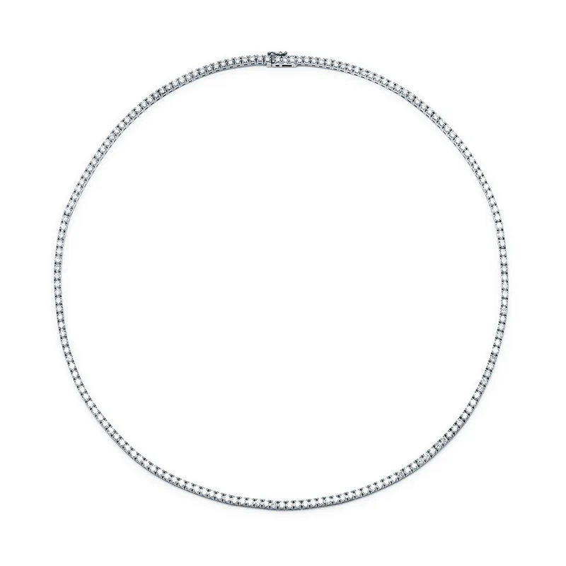 Collar Rivière con Diamante de Laboratorio en Oro Blanco 9k