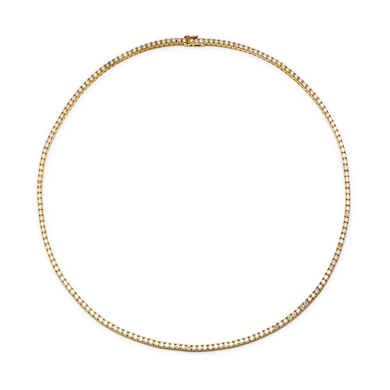 Collar Rivière con Diamante de Laboratorio en Oro 9k