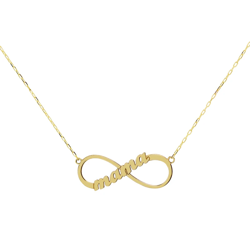 Collar Infinito de Oro 9K con Mensaje Grabado