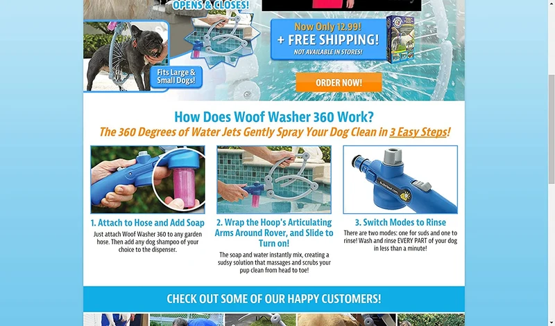 Woof Washer 360 herramienta de aseo para perros con forma de aro, Azul