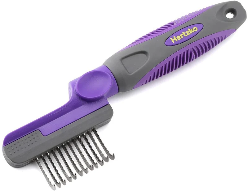 Blade Dematting Comb de seguridad hertzko – Ronda Hojas largas con bordes redondeados – Ideal para cortar y quitar Dead, Matted o Knotted pelo