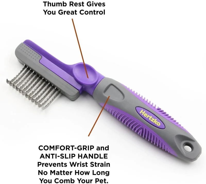 Blade Dematting Comb de seguridad hertzko – Ronda Hojas largas con bordes redondeados – Ideal para cortar y quitar Dead, Matted o Knotted pelo