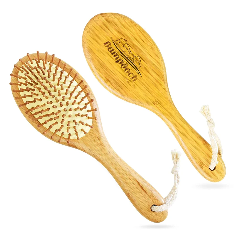 Bampooch Bamboo Dog Brush and Cat Brushes for grooming - Rounded Bristles, Natural Rubber - Grooming Tools for All Hair or Fur Types for a Glossy, Shiny Coat