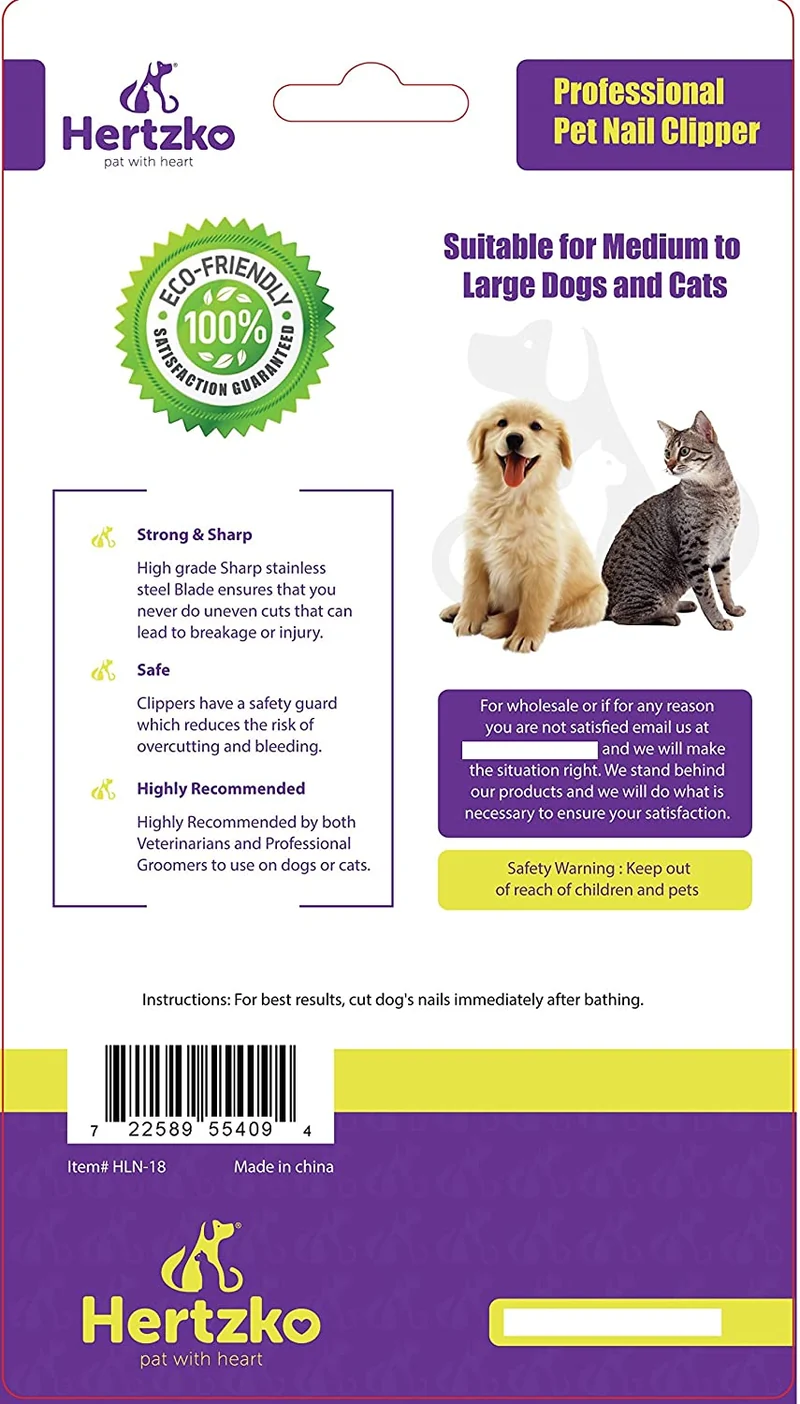 Profesional Pet Nail Clipper y recortador por hertzko – adecuado para a mediano y grande Perros y Gatos – Incluye Seguridad Guardia para evitar overcutting – de Bono. La última intervensión Nail File included.