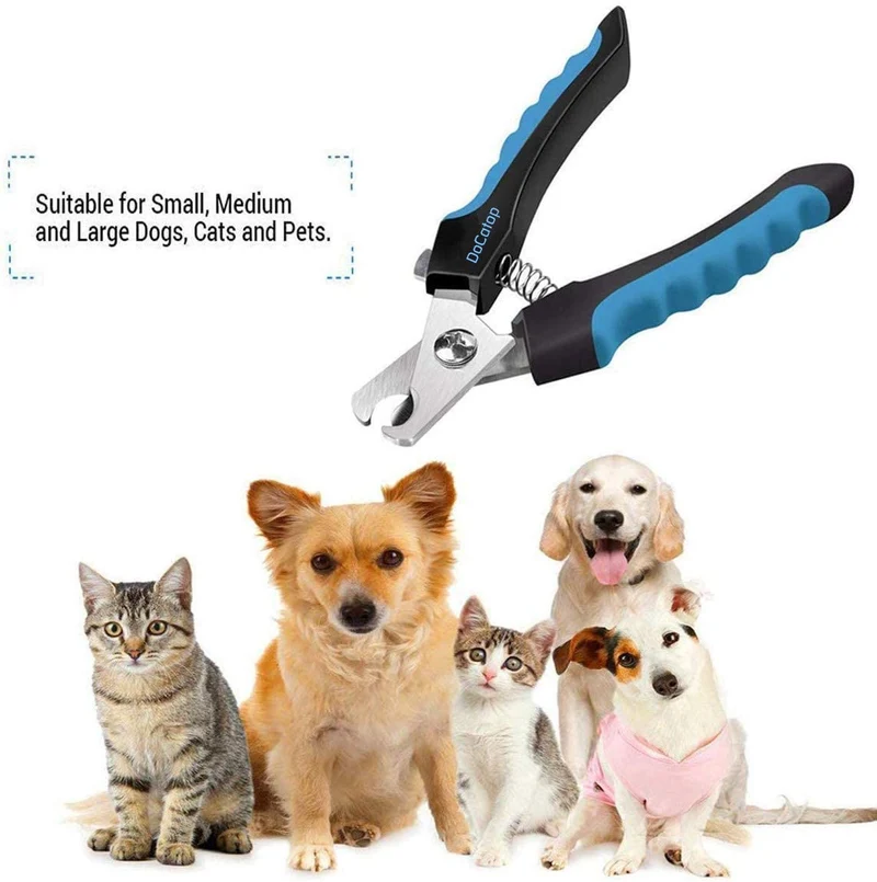 Dog Nail Clippers Pet Nail Trimmers Nail File Set Razor Sharp Blades Safety Guard Sturdy Non Slip Handles Professional Grooming Tool for Large and Small Animals Vet Recommended (BIUE1)
