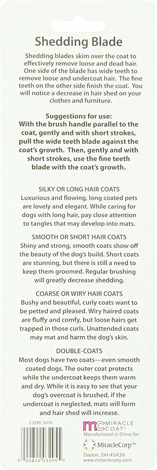 Milagro Coat Perros, Gatos, y Animal Pequeño Shedding Blade, Small