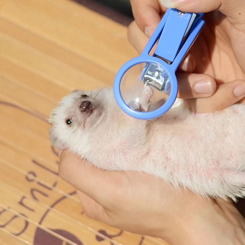frjjthchy mascota hámster erizo Nail Clipper Trimmer Animal pequeño cortauñas con lupa