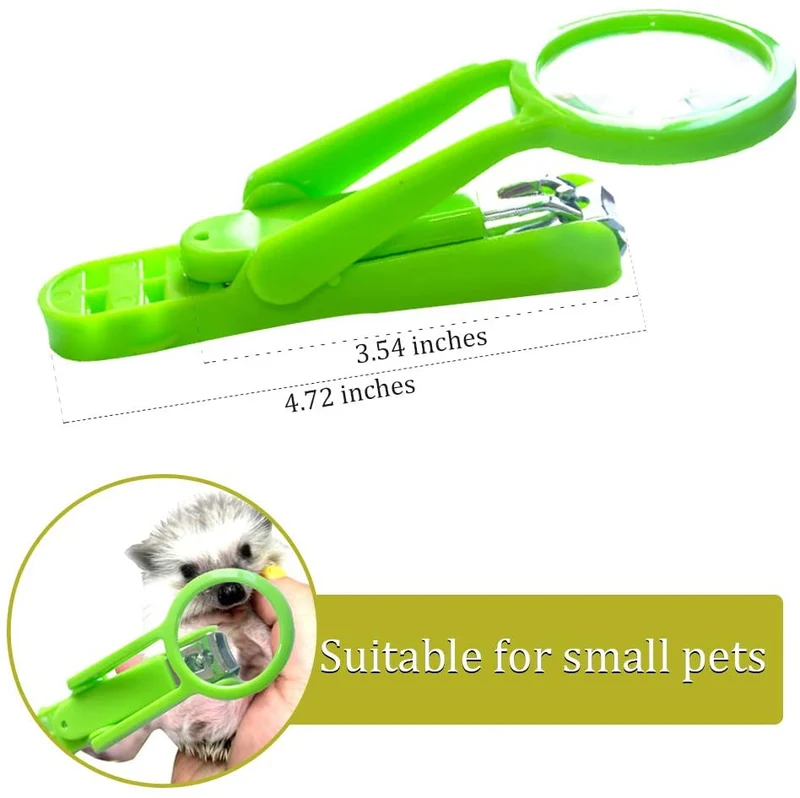 frjjthchy mascota hámster erizo Nail Clipper Trimmer Animal pequeño cortauñas con lupa