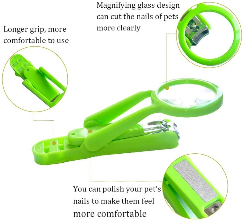 frjjthchy mascota hámster erizo Nail Clipper Trimmer Animal pequeño cortauñas con lupa